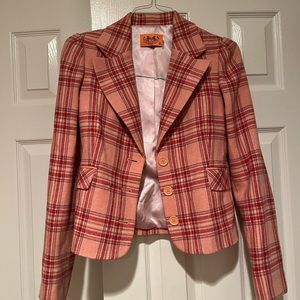 Vintage pink plaid Juice Couture jacket..size small